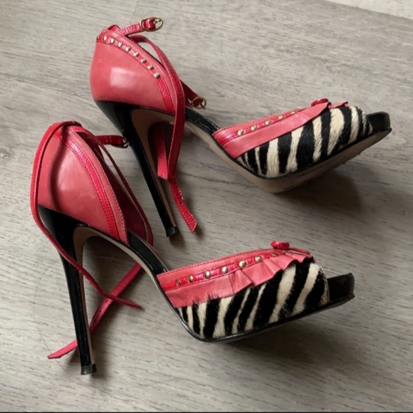Host pick Size 9.5 Philosophy Pink Zebra Print Heels 👠 shoes - Picture 5 of 7